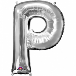 Balon foliowy litera P Srebrny 81 cm